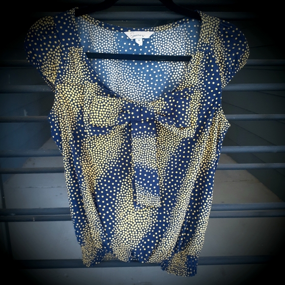 Speechless Navy & Gold Cap Sleeve Blouse - Picture 7 of 7